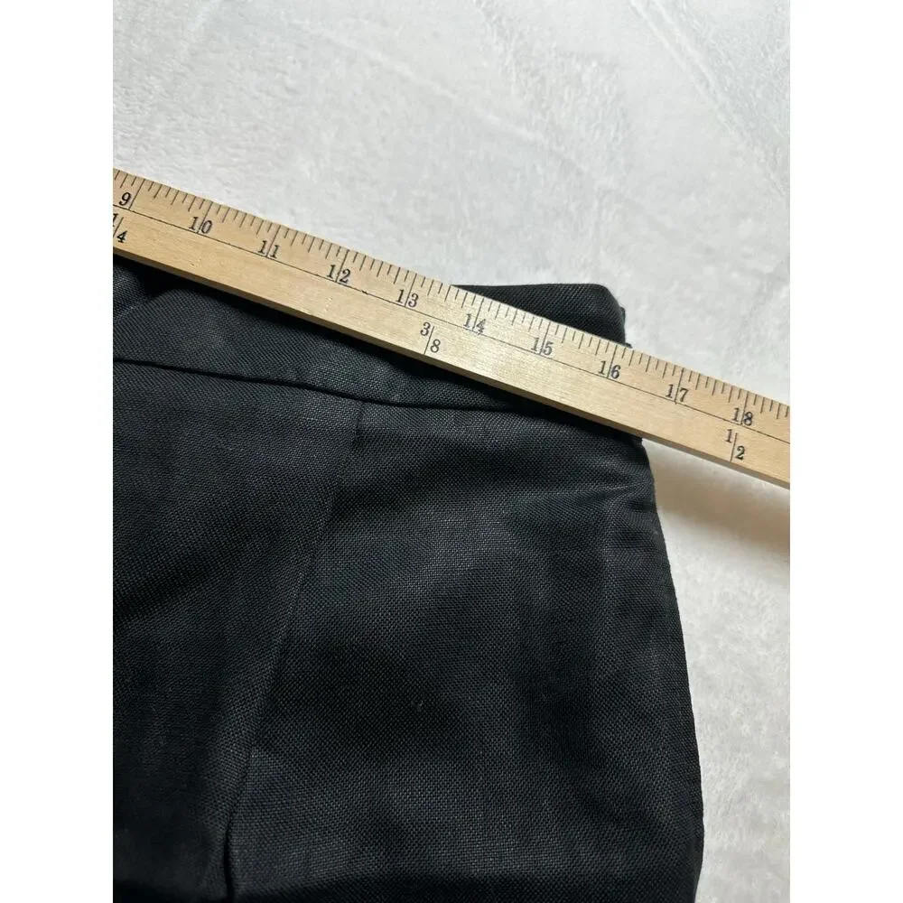 NWT J. Crew Linen Blend Lined Cropped‎ Wide Leg Pleat Front Size 10 Black